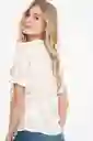 Ragged Blusa Marbella Color Beige Oscuro Talla M