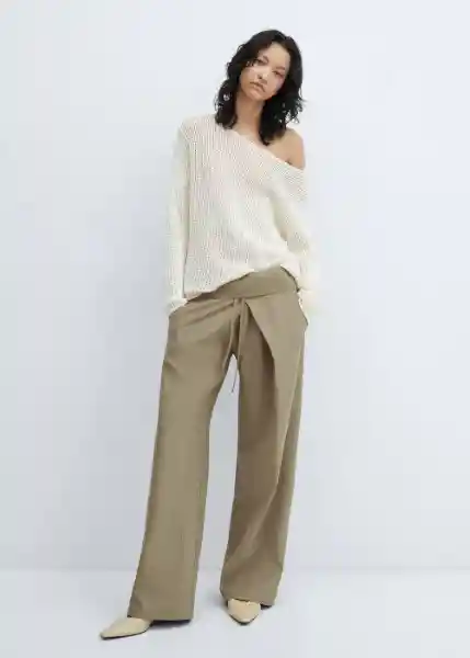 Pantalón Ginny Musgo Talla 40 Mujer Mango