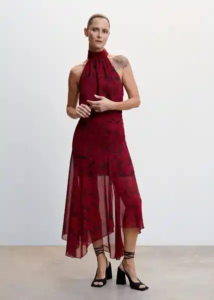 Vestido Sunrise Rojo Talla S Mujer Mango