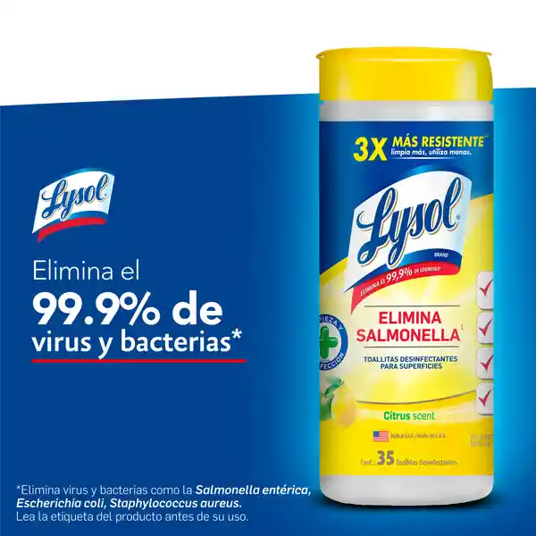 Lysol Toallitas Desinfectantes para Superficies Citrus