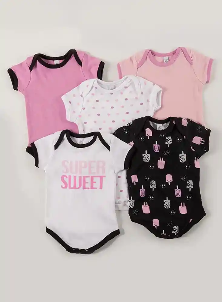 Body Manga Corta Niña X5 9/12meses-lila