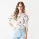 Camiseta Cuello Redondo Manga 3/4 Morado Talla M 711821