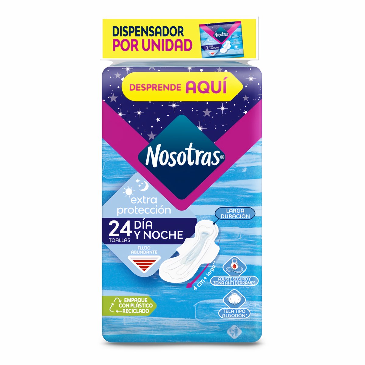 Nosotras Toallas Higiénicas Extra Protección x24 24 und