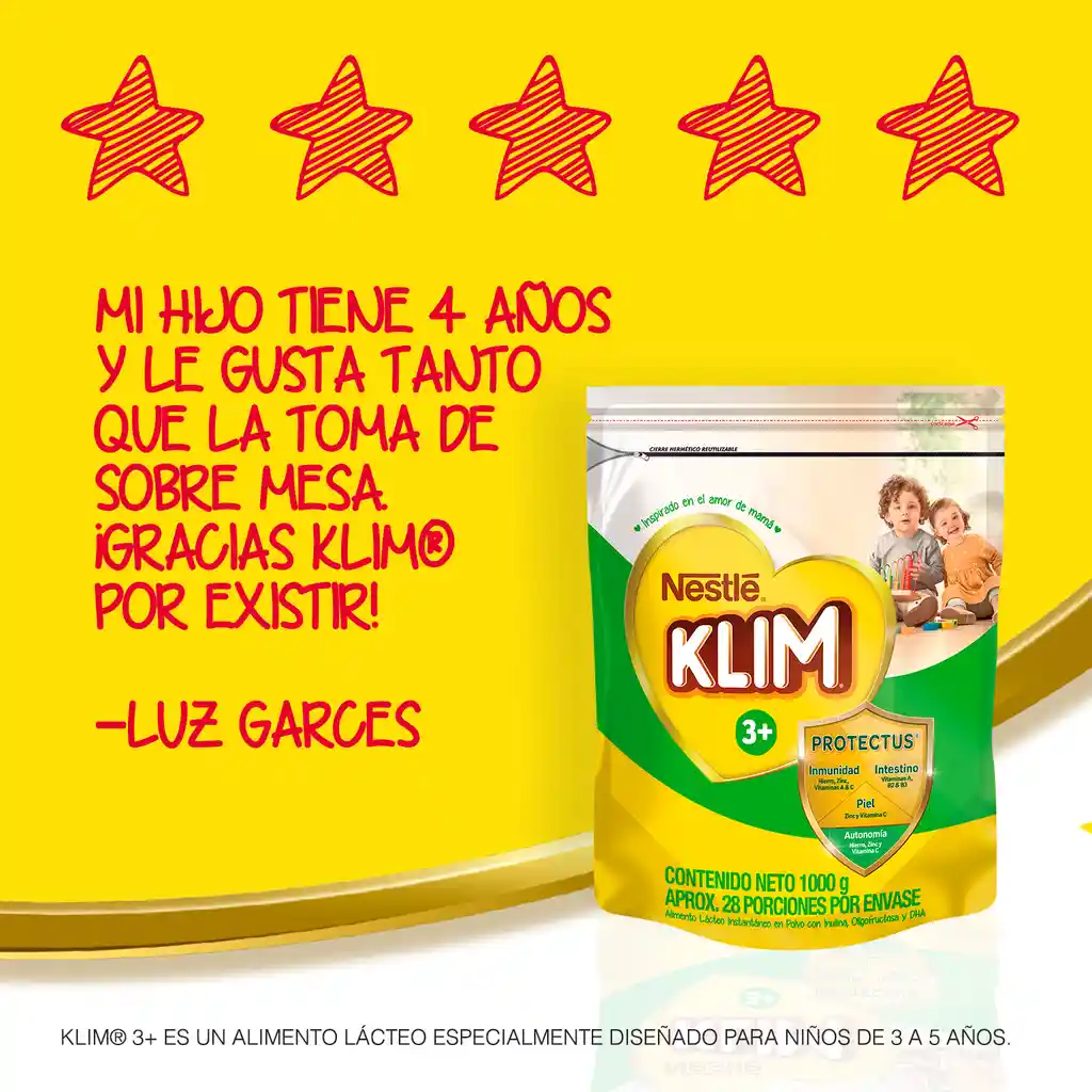 Alimento lácteo KLIM 3+ x 500g