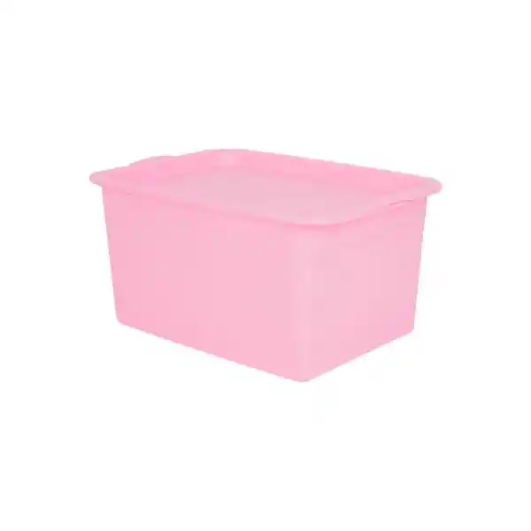 Organizador de Plástico de Almacenamiento Con Tapa Rosa Miniso