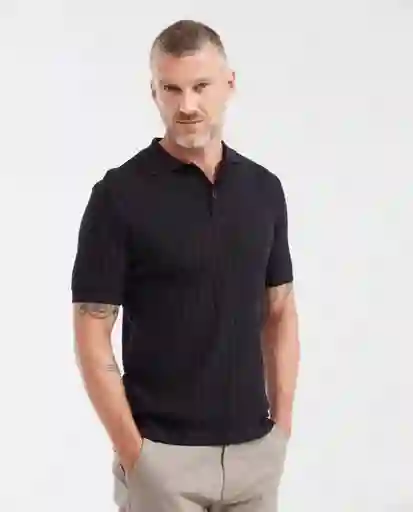 Camiseta Polo Canale Negro Sombrio Ultraoscuro Talla L Chevignon