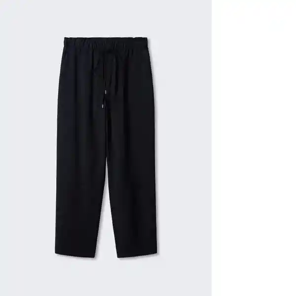 Pantalón Fluido Negro Talla S Mujer Mango