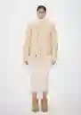 Abrigo Flor Crudo Talla M Mujer Mango