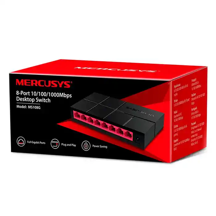 Mercusys Switch de Escritorio de 8 Puertos MS108G