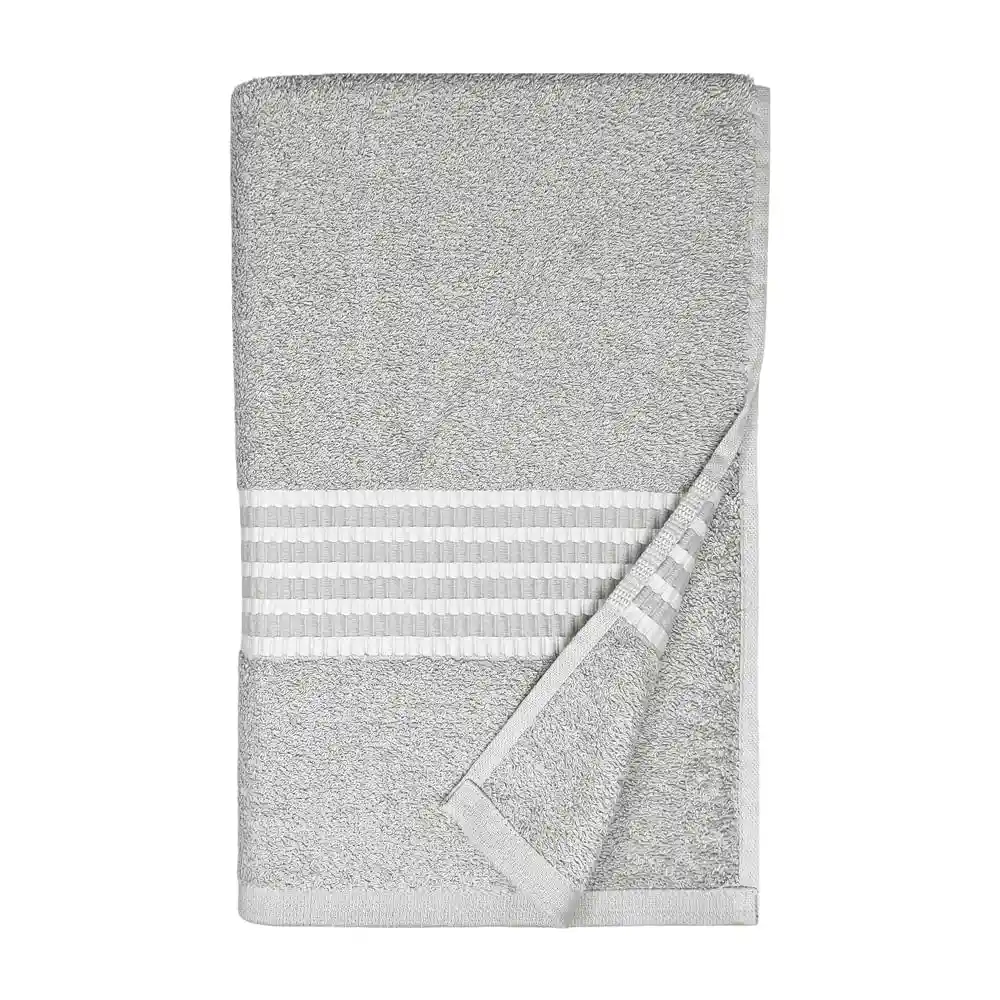 Toalla Cuerpo 70x140 Gris Rayas Blanco Cannon
