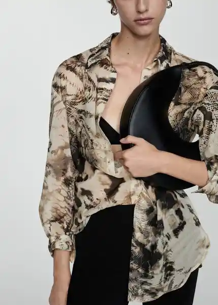 Camisa Misha Crudo Talla S Mujer Mango