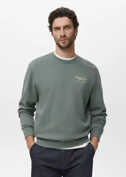 Buzo Sudadera Seoul Verde Talla M Hombre Mango