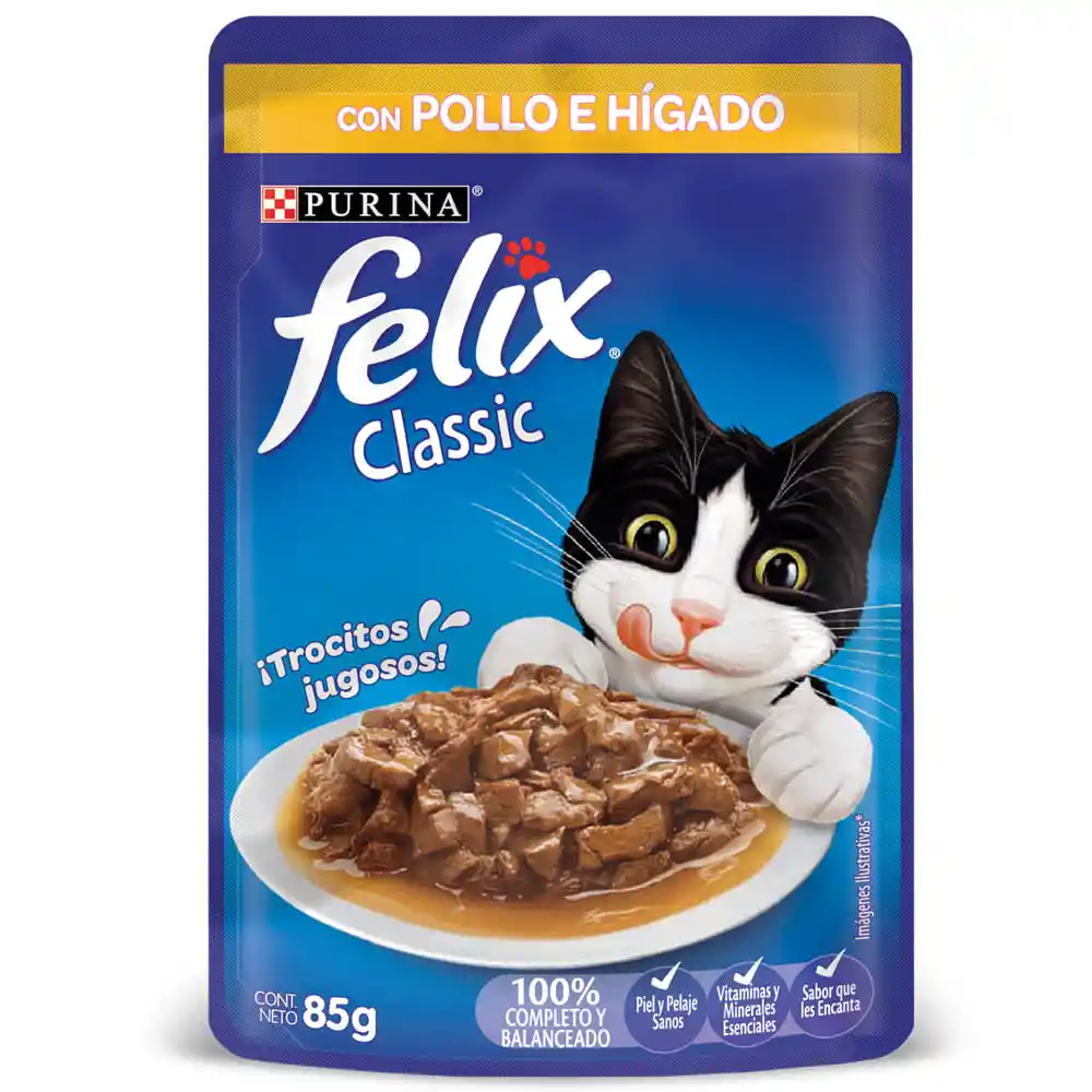 Felix Alimento para Gato Adulto Sabor a Pollo e Hígado en Salsa