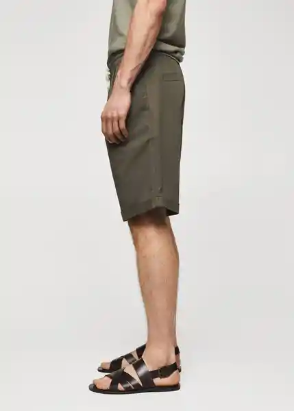 Bermuda Nello Khaki Talla 42 Hombre Mango