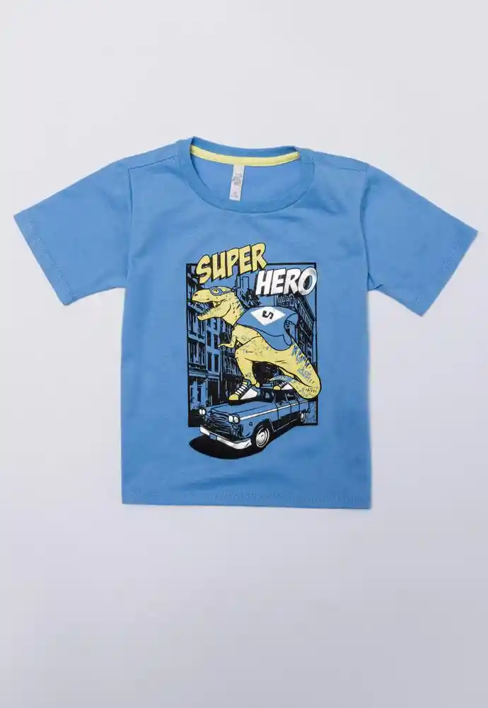 Camiseta Manga Corta 9/12meses-azul