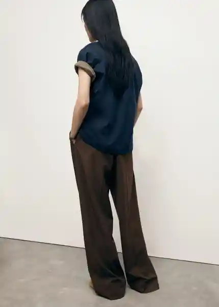 Pantalón Clare1 Marrón Talla 36 Mujer Mango