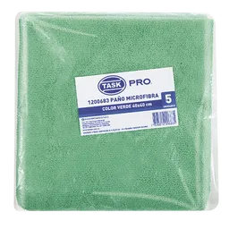 Pano Microfibra Taskpro Verde 5u