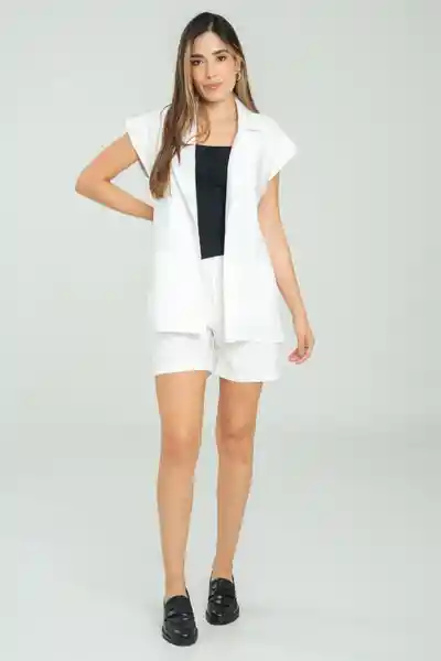 Short Mikael Color Blanco Crudo Talla 8 Ragged