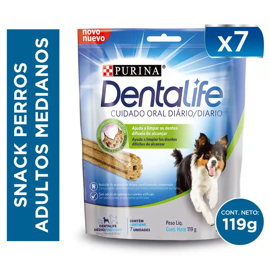Snack oral para perro razas medianas y grandes Dentalife x 119gr