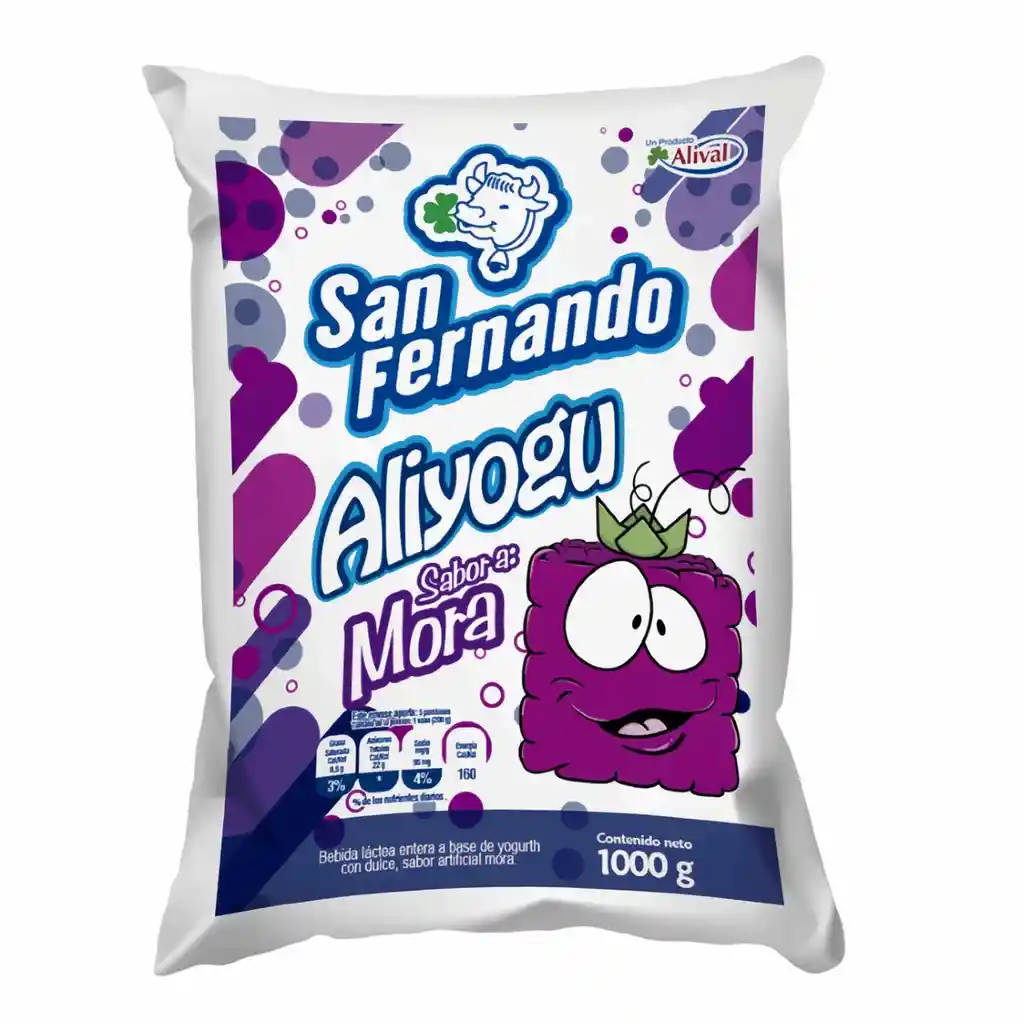 San Fernando Bebida Láctea Aliyogu Sabor a Mora