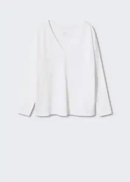 Camiseta Sacov Blanco Talla XL Mujer Mango