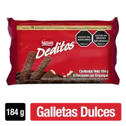 Galletas dulces DEDITOS cubiertas con sabor a chocolate 8 Unds x 184g