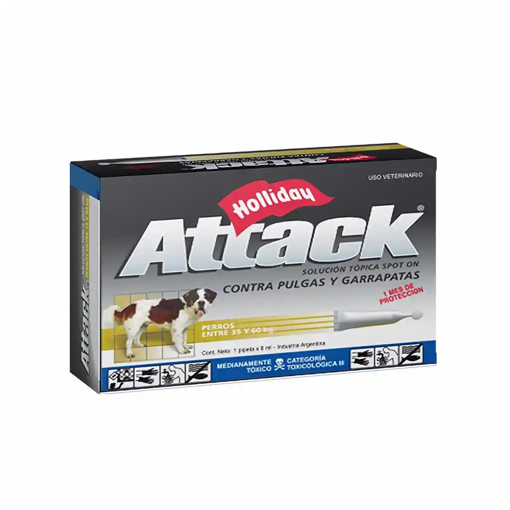 Attack Antiparasitario Externo Para Perros35Kg 60Kg 6 Ml