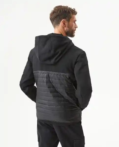 Chaqueta Mixed Fabrics Masculino Negro Sombrio Talla L Chevignon