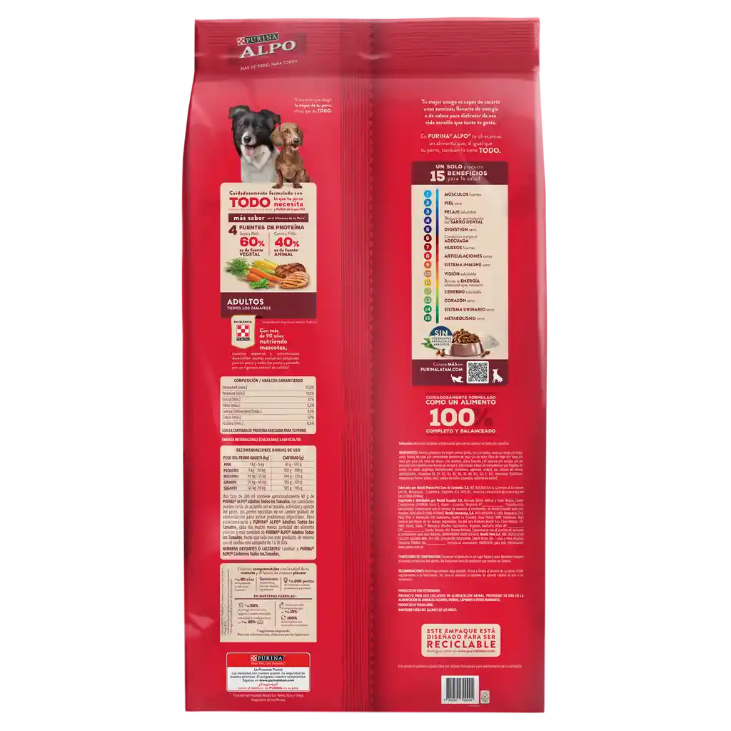 Comida para perros Alpo Adultos con carne,pollo,cereales y vegetales x 22,7kg