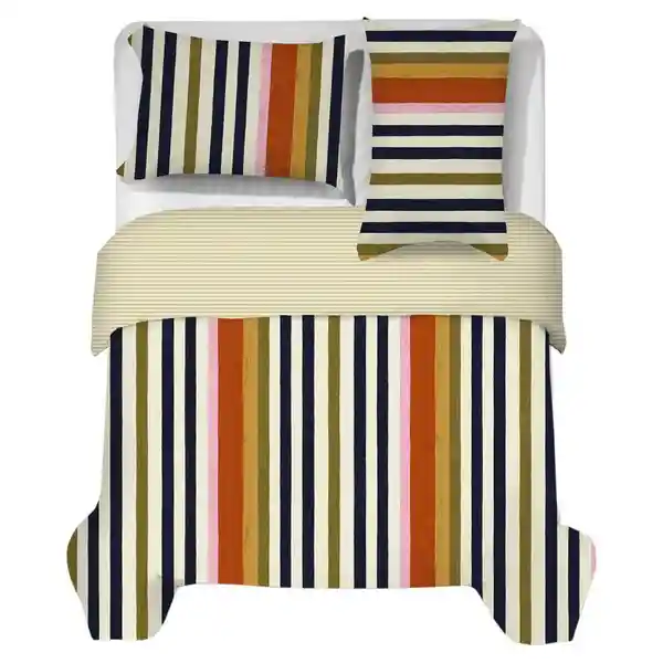 Cover Duvet Extra 144 Hilos Extradoble Beige/Naranja