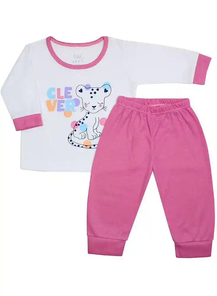 Pijama Dos Piezas Para Bebé 9/12meses - Fucsia
