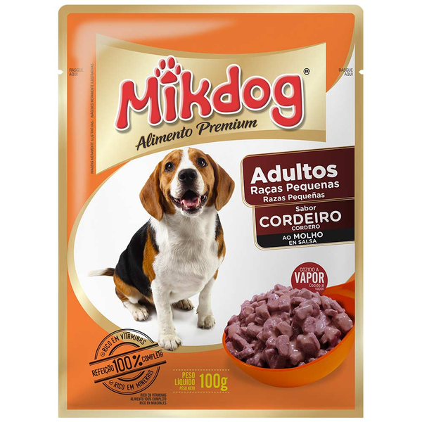 Mikdog Alimento Para Perro Húmedo Adulto Sabor Cordero 100 g