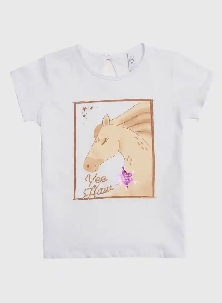 Camiseta Manga Corta Tipo 5 18/24mese - Blanco