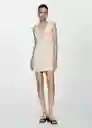 Vestido Lucy Beige Talla 27 Mujer Mango