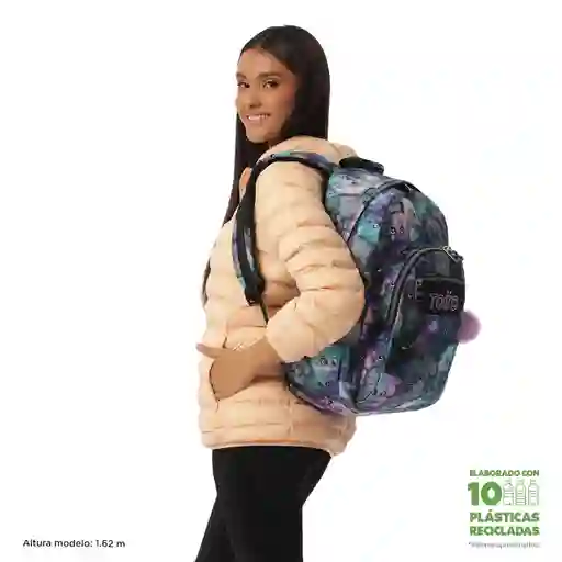 Morral Juvenil Porta Pc 14" Acuarela Gris