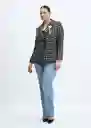 Blazer Americana Dalia Gris Talla S Mujer Mango