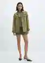 Sobrecamisa Caracas Khaki Talla XS Mujer Mango