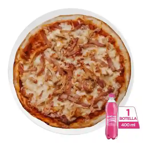 Combo Pizza Pollo-Tocineta + Postobón Manzana 400 ml
