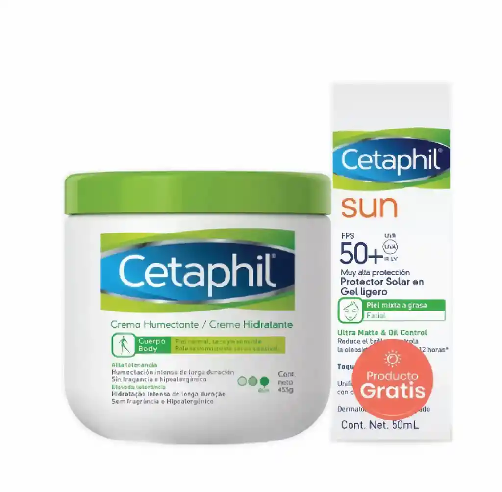 Cetaphil Crema Humectante más Protector Solar Fps 50+