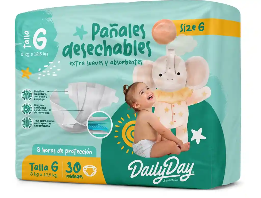 Pañales Desechab Dailyday Talla G*30unds