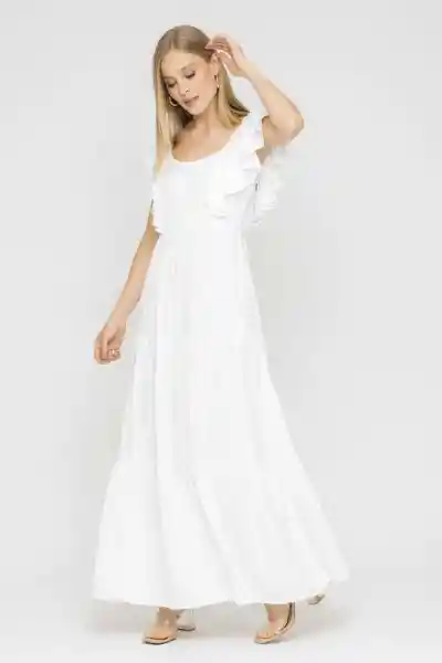 Vestido Amatista Color Blanco Crudo Talla L Ragged