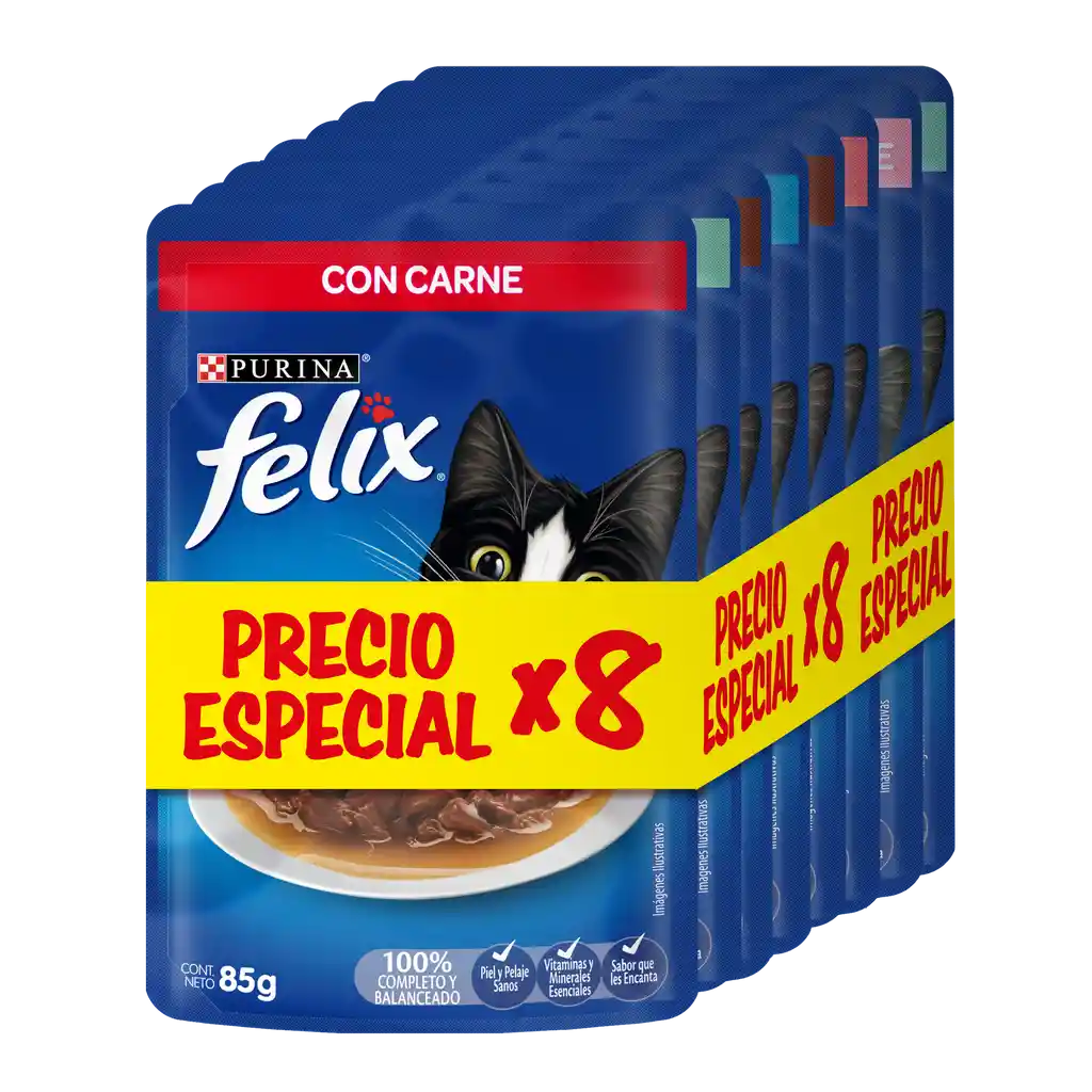 Comida para Gato FELIX Pack Surtido x8 - Sobres
