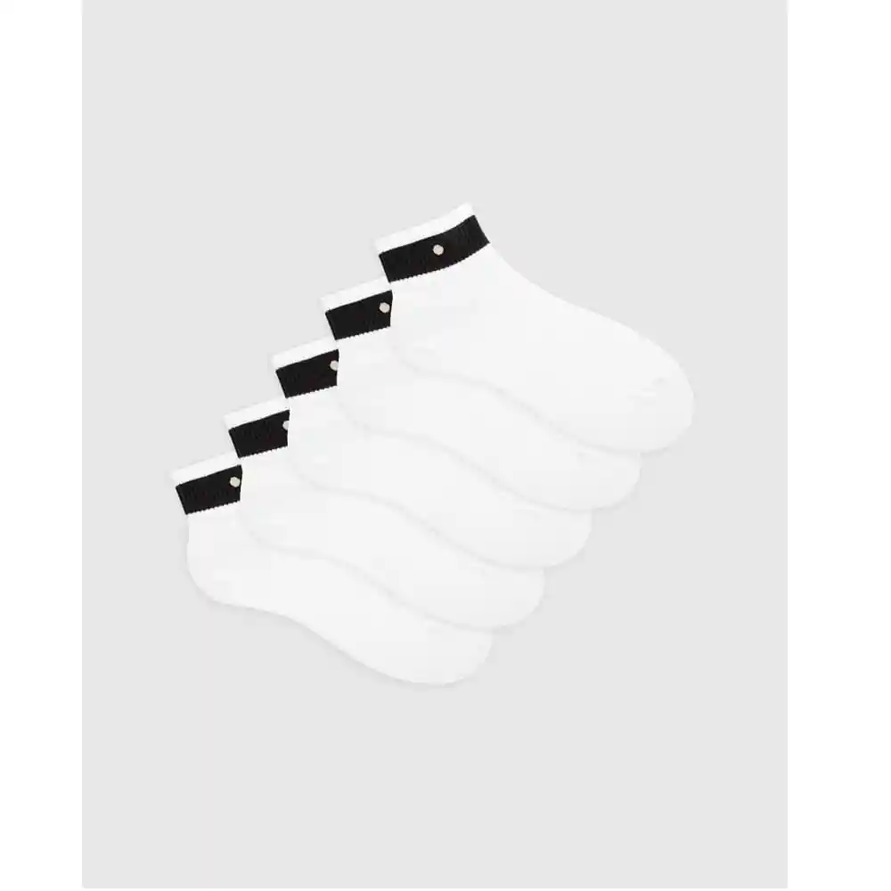 Medias Deportivas Cortas Con Microfibra Masculino Berlina X5 Punto Blanco