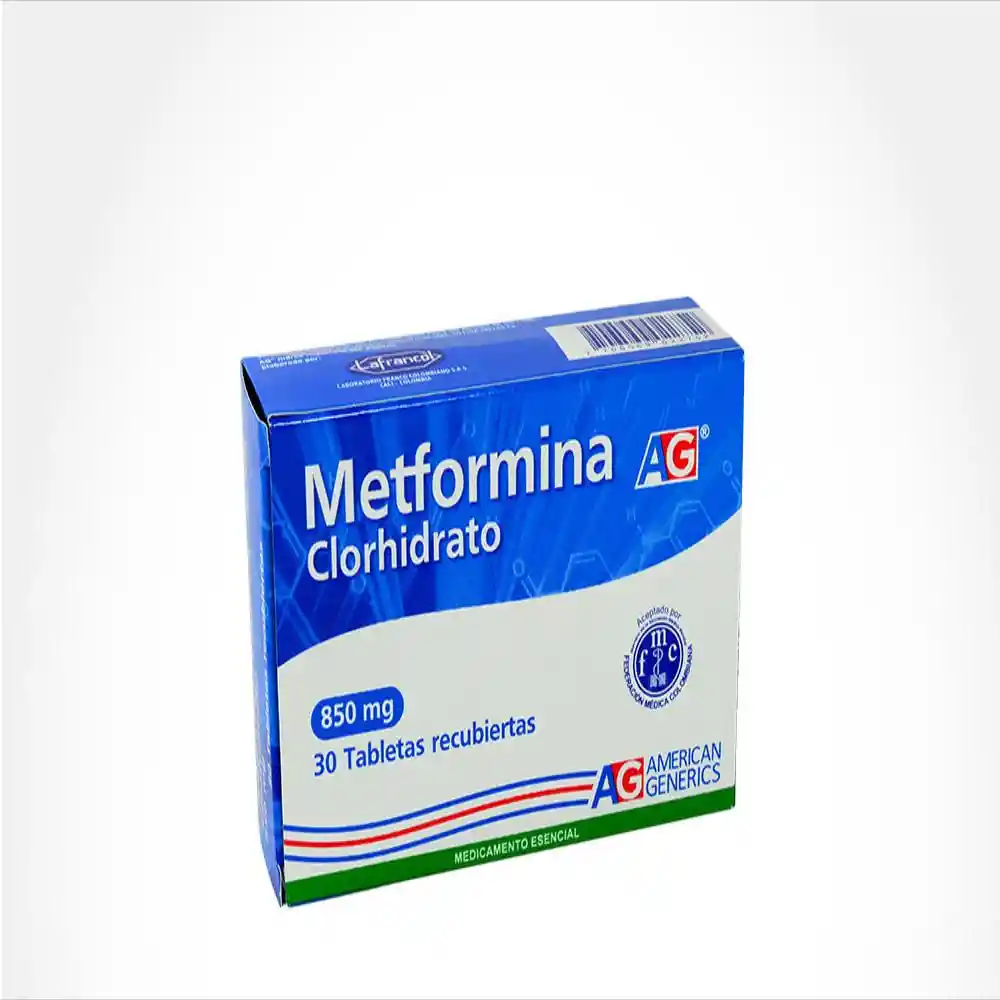 Metformina 850 Mg Tab Rec Caj X 30 Amer Gen