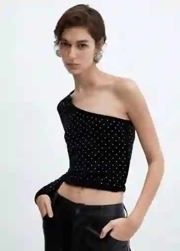 Top Xtach Negro Talla L Mujer Mango