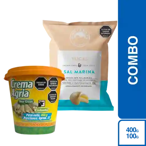 Combo Yucas Sal Marina 100 g+Colanta Crema Agria 400 g