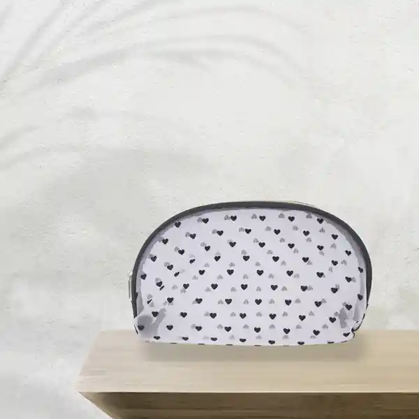 Cosmetiquera en Forma de Concha en Malla de Corazones Miniso