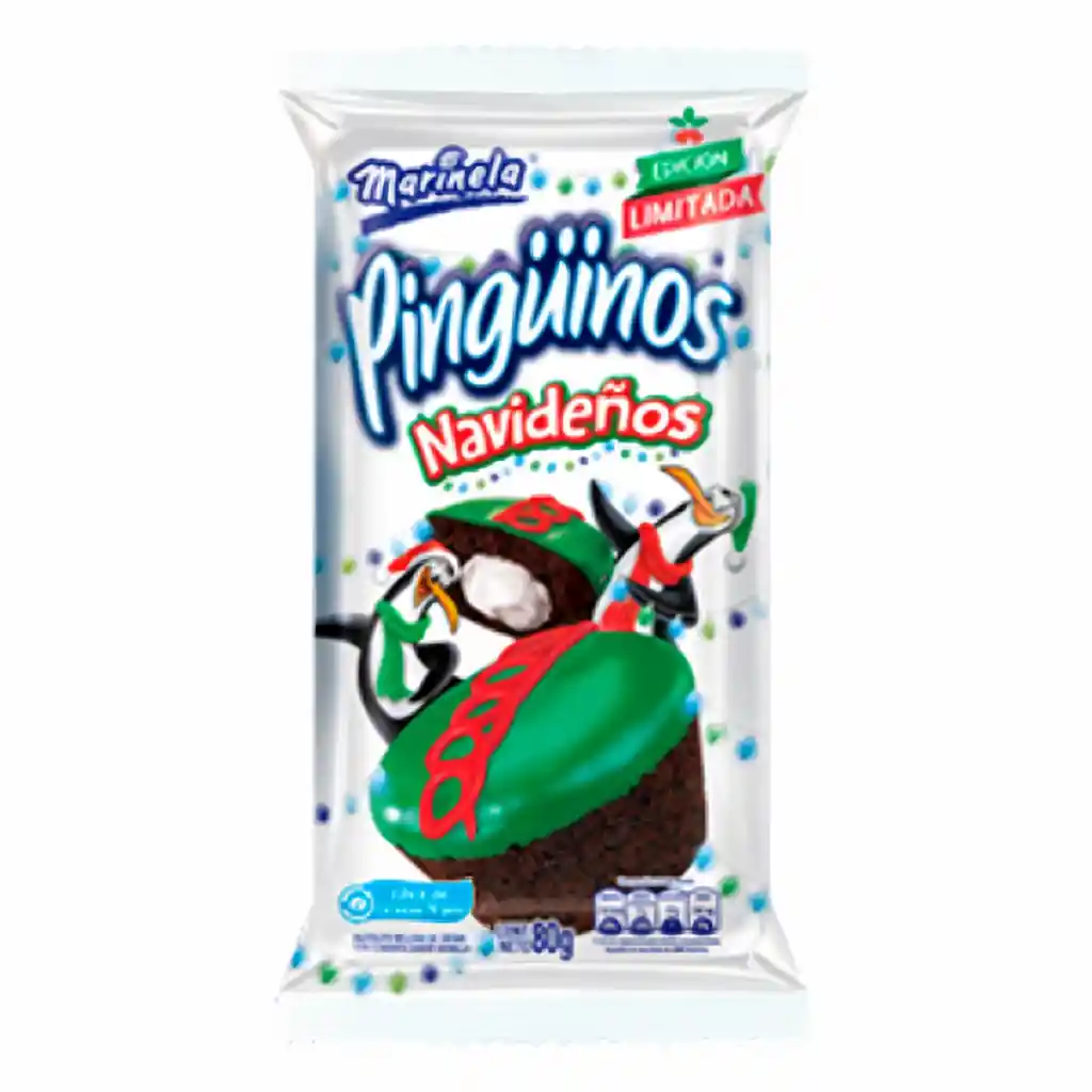 Pingüinos Ponqué Navidad