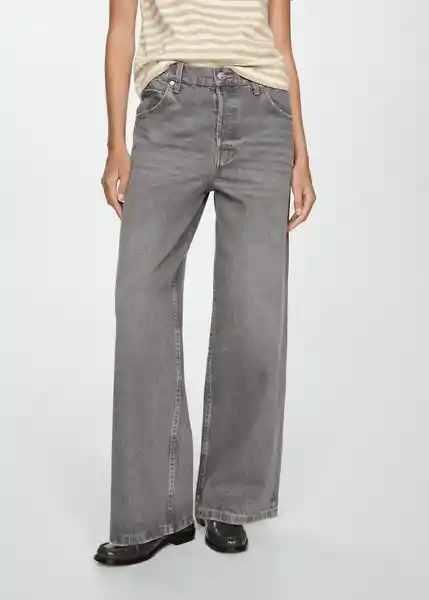 Jean Massy Tejano Gris Talla 36 Mujer Mango