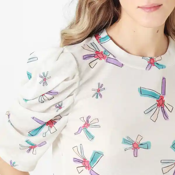 Camiseta Cuello Redondo Manga 3/4 Morado Talla M 711821